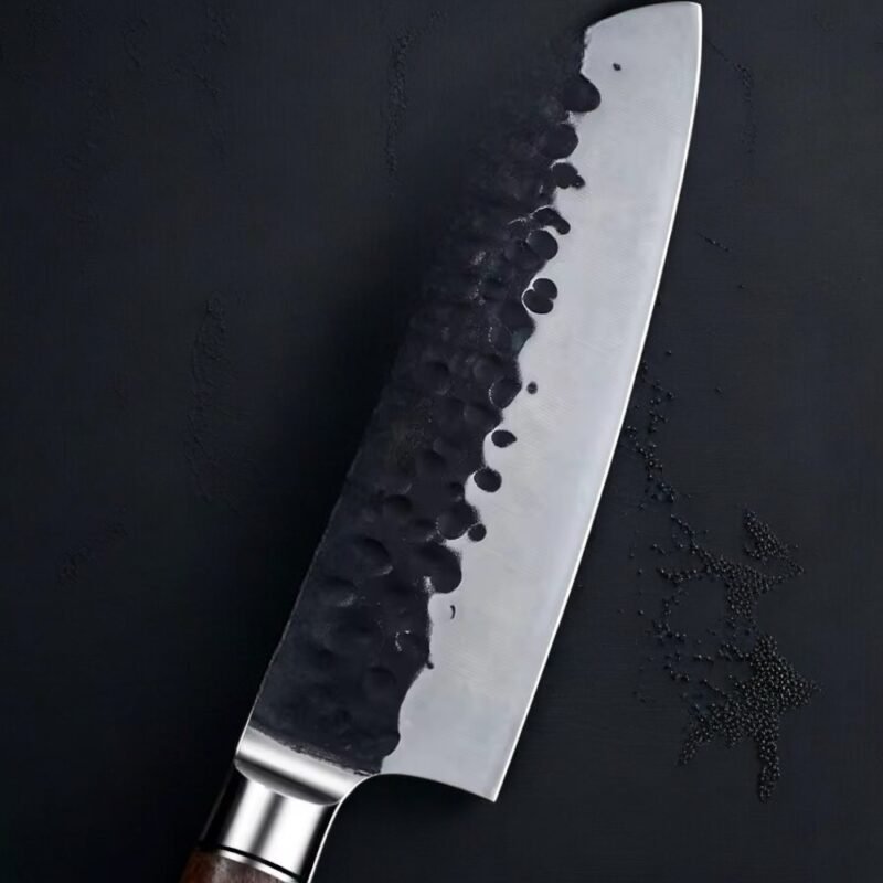 KAAMUT® - Onyx Series - 5piece Professional Knife Set - Hammered Steel, Razor Sharp & Durable - Rosewood  Handle - Image 5