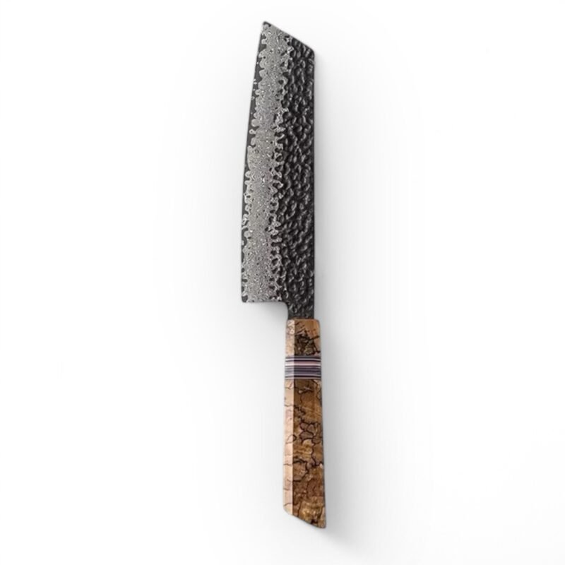 KAAMUT® - Yoru Series – Kiritsuke Knife – 67 Layers Damascus Steel - Spalted Maple Wood and G10 handle