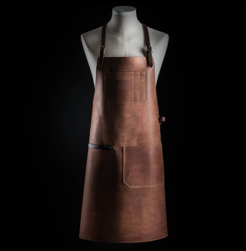KAAMUT® - Premium Leather Apron – Cognac Brown – The Ultimate Chef & Bartender Gear