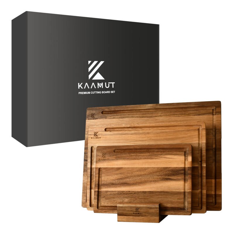 KAAMUT® - Premium Cutting Board Set with Holder - Acacia Wood - Image 2