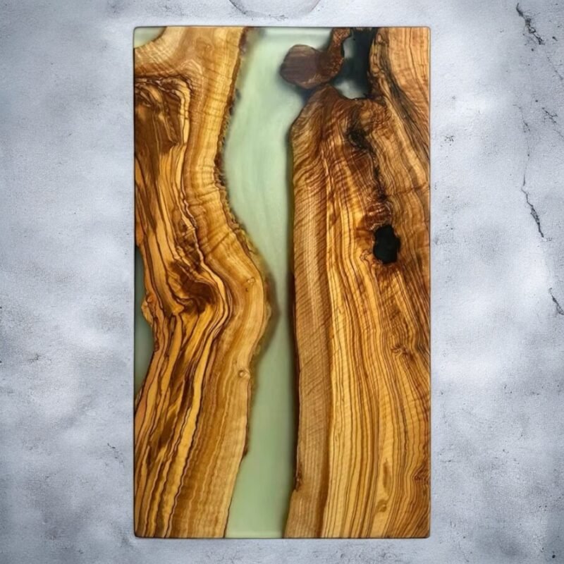 KAAMUT® - Serving Board – Green Epoxy & Olive Wood – Premium Handmade Serving Board - Image 2