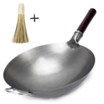 KAAMUT® Wok 36 cm – Hand-Hammered Carbon Steel – Traditional Round Bottom