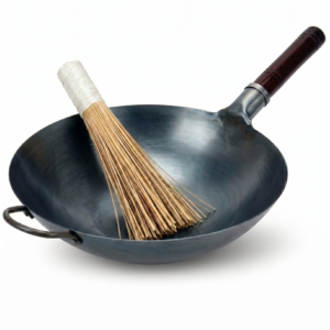 KAAMUT® Wok 36 cm – Hand-Hammered Blue Carbon Steel – Pre-Seasoned – Round Bottom