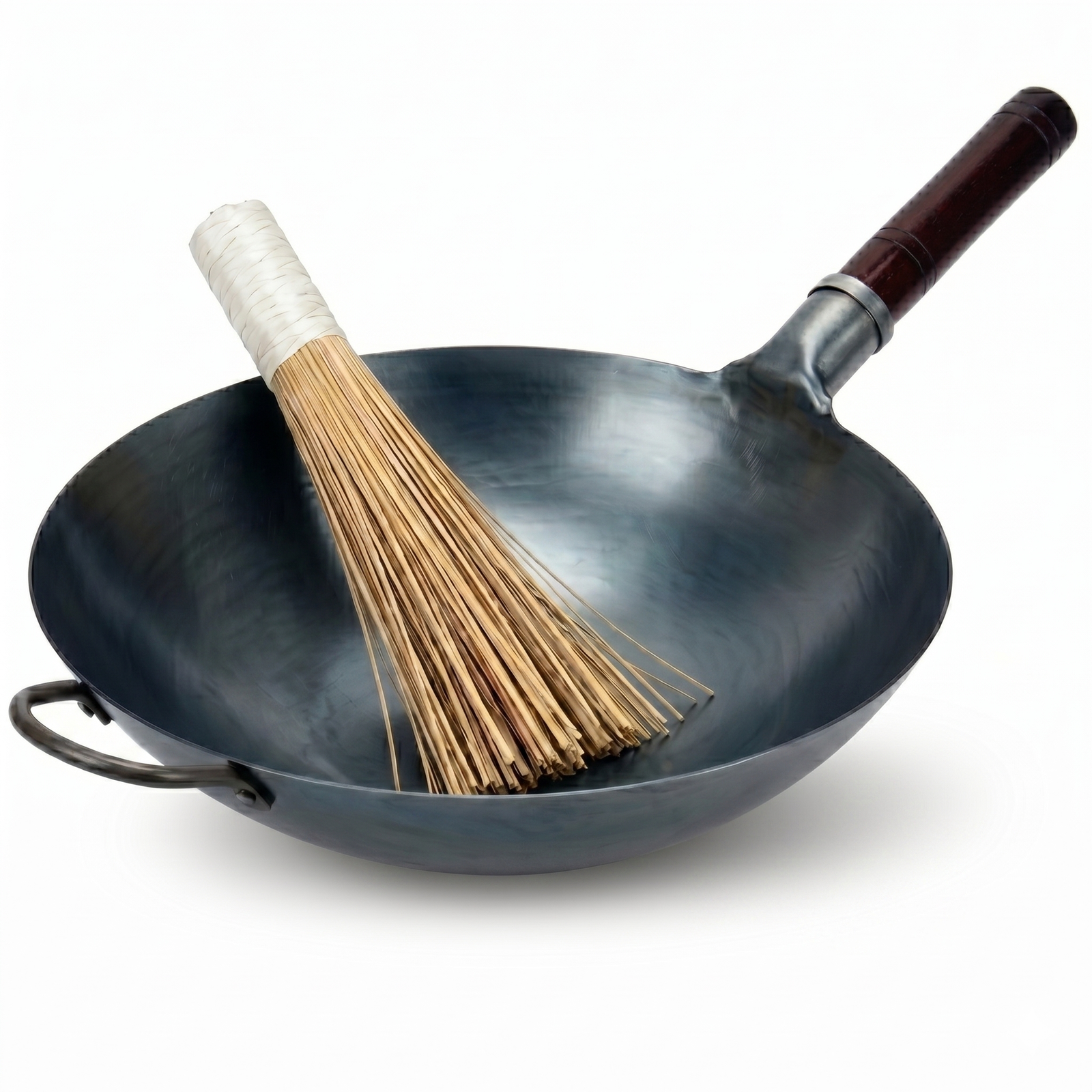 KAAMUT® Wok 36 cm – Hand-Hammered Blue Carbon Steel – Pre-Seasoned – Round Bottom