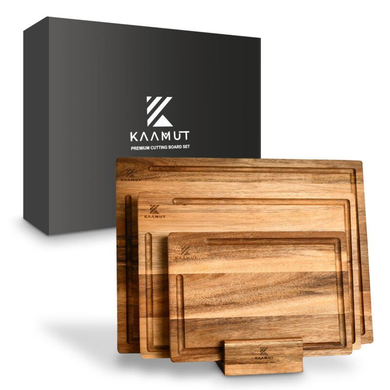 KAAMUT® - Premium Cutting Board Set with Holder - Acacia Wood