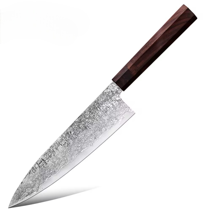 67-Layer Damascus Steel Chef’s Knife – 8" | Japanese Kitchen Knife – Special Edition 2025 | Sandalwood & Ebony Handle – KAAMUT®