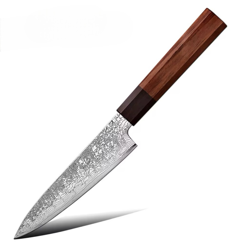 67-Layer Damascus Steel Utility Knife – 5" | Japanese Kitchen Knife – Special Edition 2025 | Sandalwood & Ebony Handle – KAAMUT®
