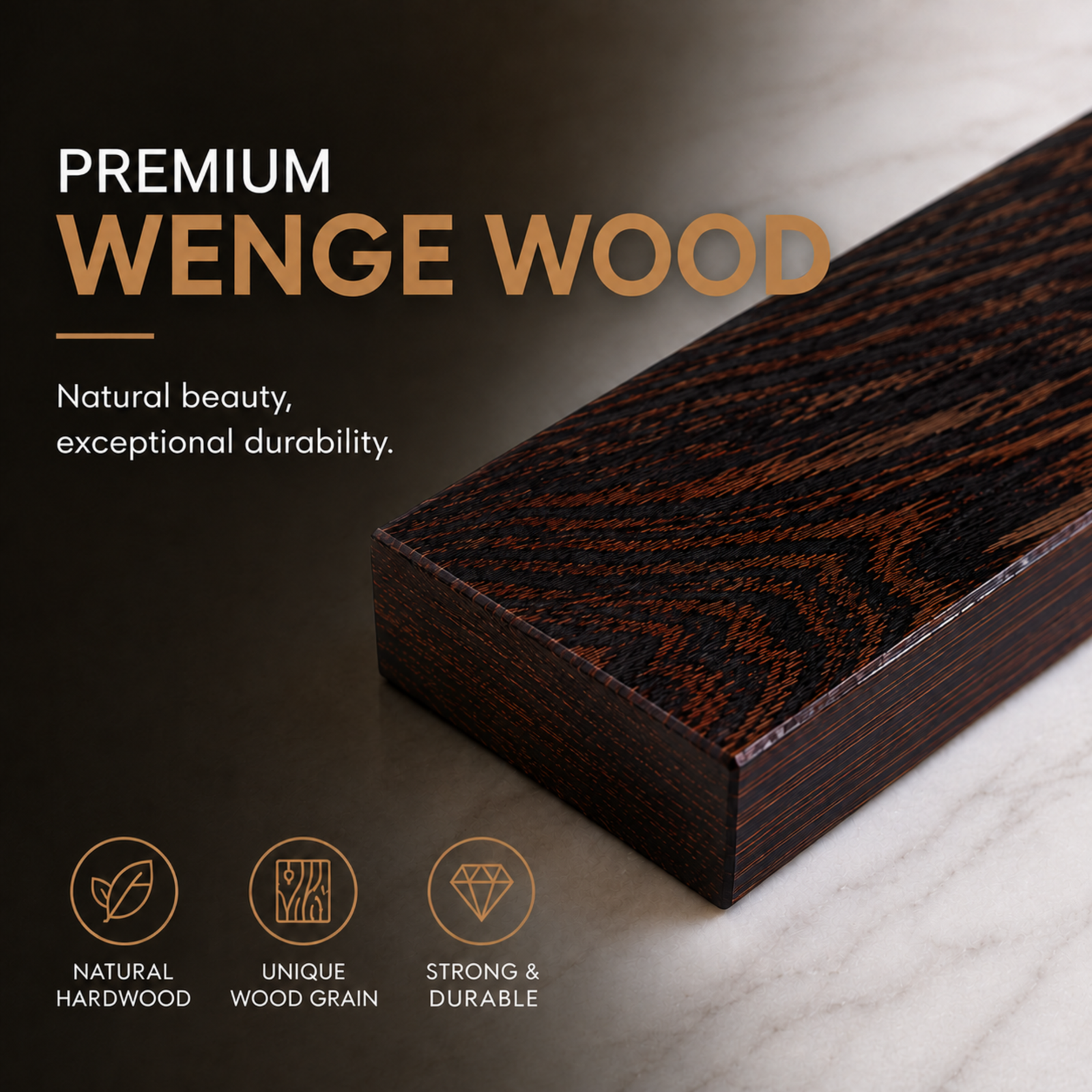 KAAMUT® Magnetic Knife Holder 40 cm – Wenge Wood – Extra Strong Knife Magnet - Image 2