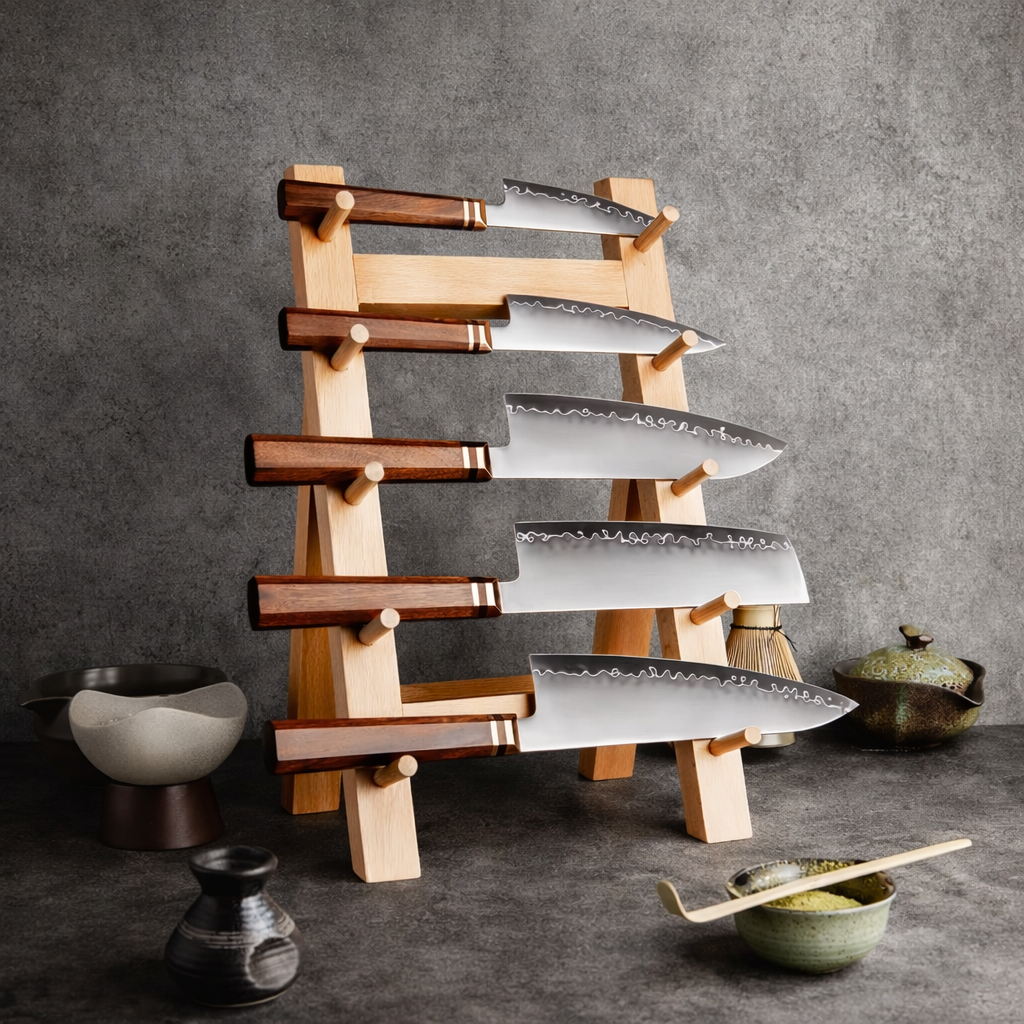 KAAMUT® 5 Piece Knife Set – ZDP-189 Japanese Powder Steel – African Mkuruti Wood Handle - Image 4