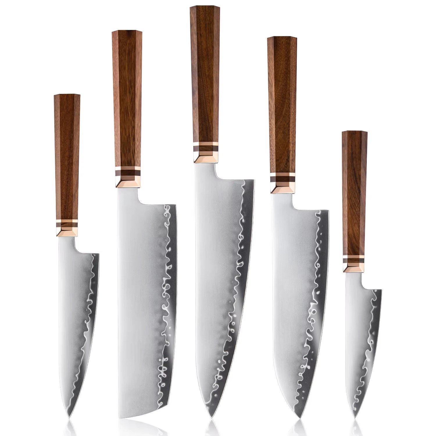 KAAMUT® 5 Piece Knife Set – ZDP-189 Japanese Powder Steel – African Mkuruti Wood Handle