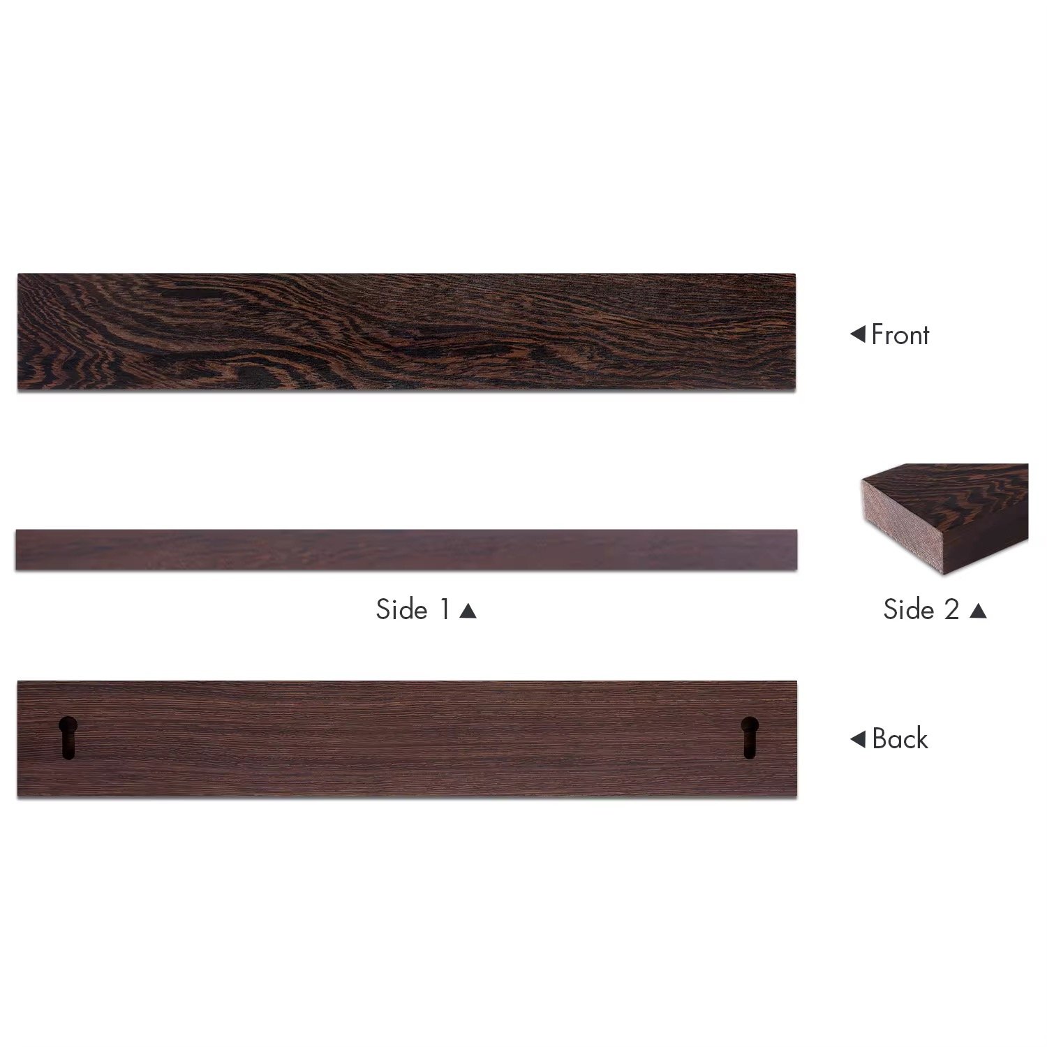 KAAMUT® Magnetic Knife Holder 40 cm – Wenge Wood – Extra Strong Knife Magnet - Image 2