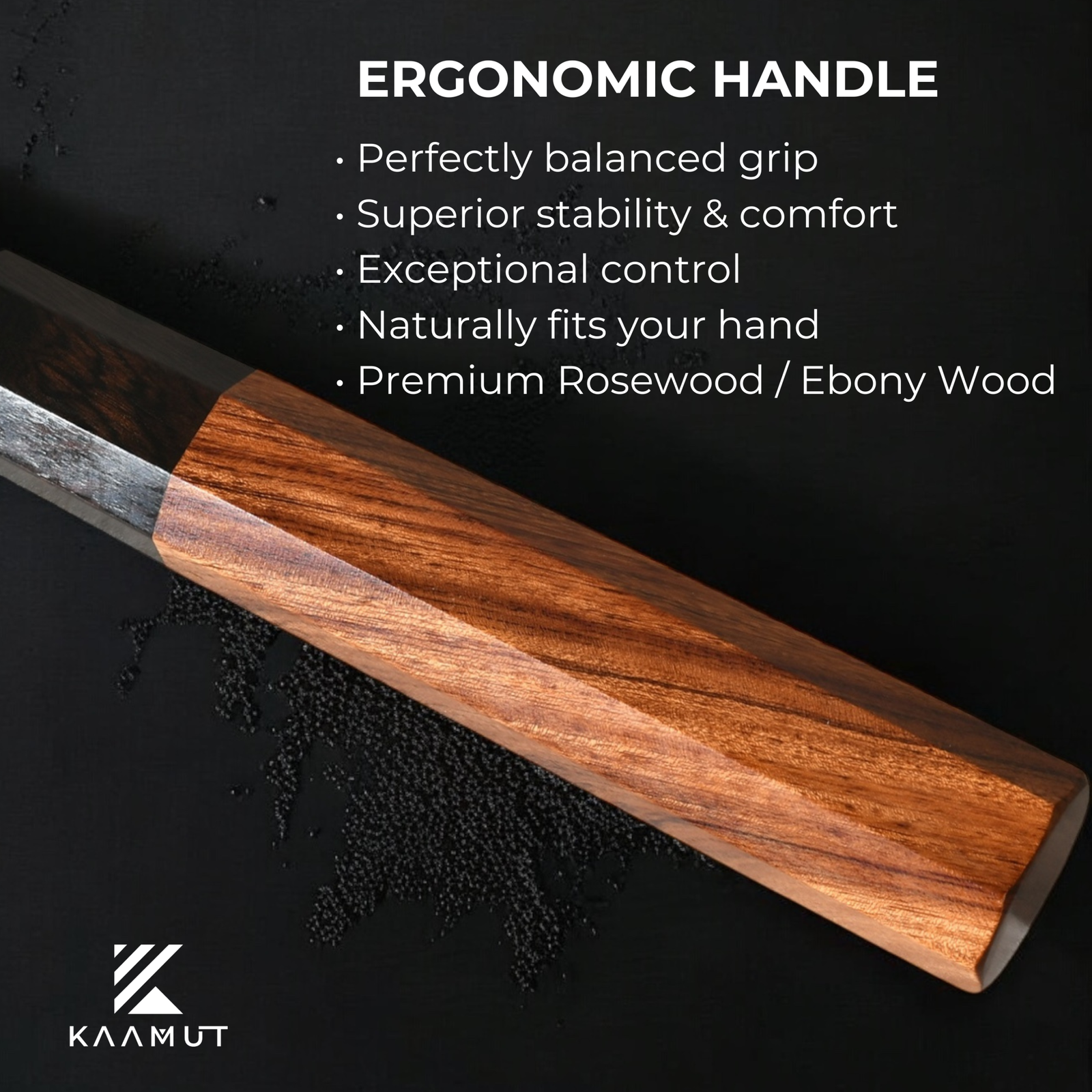 KAAMUT® 2 Piece Knife Set – 67-Layer Damascus Steel – Chef Knife & Kiritsuke Knife 22 cm – Rosewood & Ebony Handle - Image 2