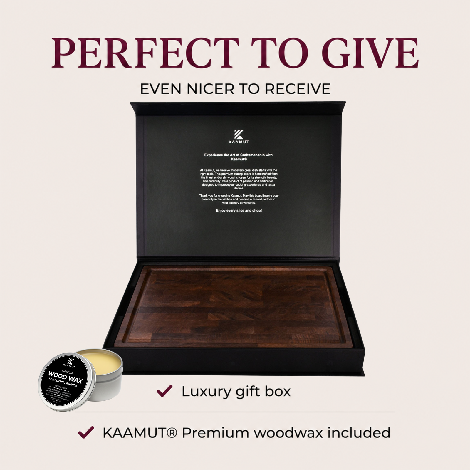 KAAMUT® End Grain Cutting Board 45 × 30 × 4 cm – North American Black Walnut - Image 6